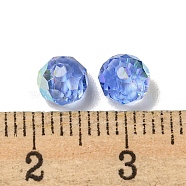 Electroplate Glass Beads, Rondelle, Royal Blue, 6x4mm, Hole: 1.4mm, 100pcs/bag(EGLA-Z004-01A-07)