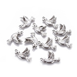 Alloy Pendants, Lead Free and Cadmium Free, Antique Silver, Bird, about 22mm long, 15mm wide, 3mm thick, hole: 1.5mm(EA11002Y)