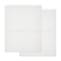 A5 Frosted Plastic Discbound Notebook Index Divider Sheets, 6 Holes Tab Divider for Binder, Rectangle, WhiteSmoke, 219x148x0.3mm, Hole: 6mm, 5 sheets/set(KY-WH0046-90A)