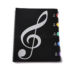 Plastic Piano Sheet Folder, Binder Music Holder, Spiral Notebook Binder Organizer, Rectangle, Black, 320x256x10mm, Inner Diameter: 303x215mm, 10 sheets/book(AJEW-WH0317-07A)