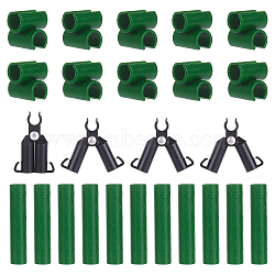 Gardening Tool Set, Sturdy Metal Garden Stakes, A-Type Connecting Joint and Adjustable Plant Plastic Connector, Mixed Color, 40pcs/set(AJEW-PH0002-16)