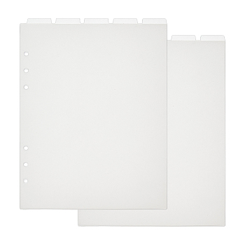 A5 Frosted Plastic Discbound Notebook Index Divider Sheets, 6 Holes Tab Divider for Binder, Rectangle, WhiteSmoke, 219x148x0.3mm, Hole: 6mm, 5 sheets/set