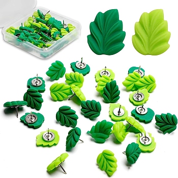 Leaf Resin Drawing Pins, for Office & School Supplies, Leaf, 75x75x26mm, 40pcs/box
