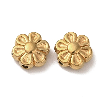 Ion Plating(IP) 304 Stainless Steel Beads, Flower, Golden, 8x4mm, Hole: 1.2mm