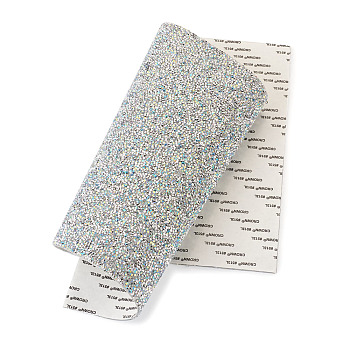 Hot Melting Glass Rhinestone Glue Sheets, Self-Adhesion, for Trimming Cloth Bags and Shoes, Clear AB, 40x24cm