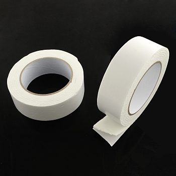 Office School Supplies Double Sided Adhesive Tapes, with Sponge/Foam, White, 36mm, about 2m/roll, 6rolls/group