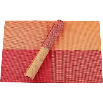 PVC Cup Mat, Table Mat, Rectangle, Orange Red, 450x300x1mm