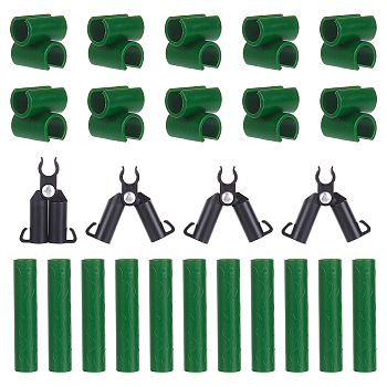 Gardening Tool Set, Sturdy Metal Garden Stakes, A-Type Connecting Joint and Adjustable Plant Plastic Connector, Mixed Color, 40pcs/set