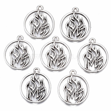 Thai Sterling Silver Plated Flat Round Alloy Pendants