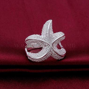 Fashion Style Brass Starfish/Sea Stars Metal Rings(RJEW-EE0001-086-D)-4