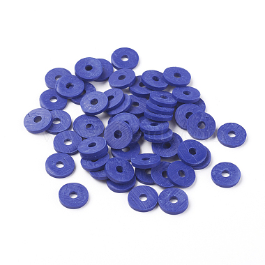 Flat Round Eco-Friendly Handmade Polymer Clay Beads(CLAY-R067-8.0mm-09)-4