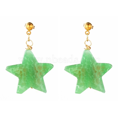 Natural Agate Star Dangle Stud Earrings(EJEW-JE04420)-3