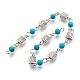 Handmade Synthetic Turquoise Beaded Chains(AJEW-JB00446-08)-2
