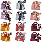 12Pcs 6 Colors Imitation Leather Bag, with Silk Ribbon, Candy Gift Bags Christmas Party Wedding Favors Bags, Mixed Color, 13x12.5x5cm, 2pcs/color(ABAG-CL0001-03)