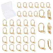 60Pcs 3 Style Brass Leverback Earring Findings, with Loop, Long-Lasting Plated, Real 18K Gold Plated, 20pcs/style(KK-CN0001-41)