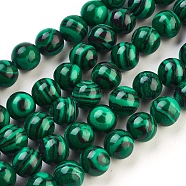 Synthetic Malachite Beads Strands, Dyed, Round, Green, Size: about 8mm in diameter, hole: 1.5mm, about 50pcs/strand, 15.5 inch(TURQ-N006-8)