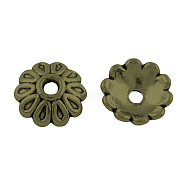 Tibetan Style Alloy Bead Caps, Cadmium Free & Lead Free, Flower, Antique Bronze, 8x2.5mm, Hole: 1.5mm, about 3571pcs/1000g(TIBEP-R304-116AB-LF)