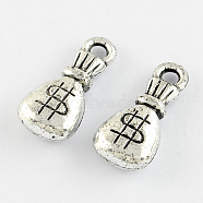 Vintage Acrylic Pendants, Moneybag, Antique Silver, 20x9x5mm, Hole: 2mm, about 1220pcs/500g(PACR-R223-54AS)
