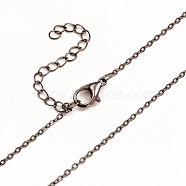 Iron Cable Chain Necklace Making, with Chain Extender & Lobster Claw Clasp, Gunmetal, 18-1/4 inch(46.5cm), 0.15cm(MAK-I019-01B-B)