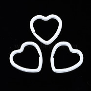 Spray Painted Iron Split Key Rings, Keychain Clasp Findings, Heart, White, 31x30.5x3mm, Inner Diameter: 23x25mm(KEYC-S255-001M)