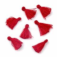 Polycotton(Polyester Cotton) Tassel Pendant Decorations, Crimson, 18~21x5~6mm(FIND-S228-02)