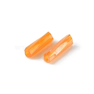 900Pcs Transparent Glass Twist Bugle Beads, Round Hole, Orange, 6x2mm, Hole: 0.8mm(EGLA-WH0003-01C)