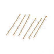 304 Stainless Steel Flat Head Pins, Golden, 22x0.6mm, 22 Gauge, Head: 1.4mm(STAS-L238-006E-G)