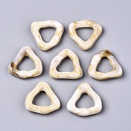 Opaque Resin Finger Rings, Imitation Gemstone Style, Triangle, PapayaWhip, Inner Diameter: 11mm(RJEW-T013-005-A02)