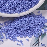 MIYUKI Delica Beads Small, Cylinder, Japanese Seed Beads, 15/0, (DBS0730) Opaque Periwinkle, 1.1x1.3mm, Hole: 0.7mm, about 3500pcs/10g(X-SEED-J020-DBS0730)