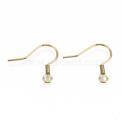 304 Stainless Steel Earring Hooks, Ear Wire, with Horizontal Loop, Cadmium Free & Nickel Free & Lead Free, Golden, 17~19x19mm, Hole: 2mm, 21 Gauge, Pin: 0.7mm(STAS-S111-002G-NR)