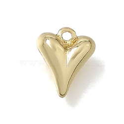 Brass Charms, Heart Charms, Cadmium Free & Lead Free, Rack Plating, Long-Lasting Plated, Real 18K Gold Plated, 10x8x4mm, Hole: 1mm(KK-CBAEEA8-12C-G)
