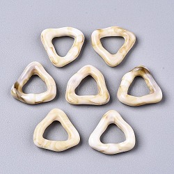 Opaque Resin Finger Rings, Imitation Gemstone Style, Triangle, PapayaWhip, Inner Diameter: 11mm(RJEW-T013-005-A02)