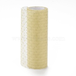 Glitter Deco Mesh Ribbons, Tulle Fabric, for Wedding Party Decoration, Skirts Decoration Making, Beige, 5.90~5.94 inch(15~15.1cm),  10yards/roll(OCOR-H100-D02)