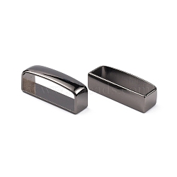 Alloy Belt Buckle Loop, Leather Belt Hardware, Rectangle, Gunmetal, 43x11.5x17mm, 3pcs/set(DIY-WH0304-218B)