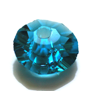 Imitation Austrian Crystal Beads, Grade AAA, Faceted, Flat Round, Dodger Blue, 8x4mm, Hole: 0.9~1mm
