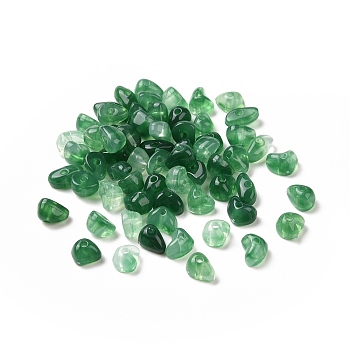 Acrylic Beads, Imitation Gemstone, Chips, Green, 4.6x7x6mm, Hole: 1.5mm, about 4200pcs/500g