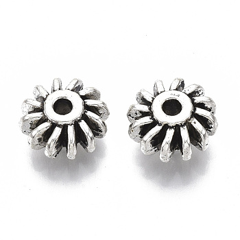 Tibetan Style Alloy Beads, Cadmium Free & Lead Free, Paddle, Antique Silver, 12.5x6mm, Hole: 2.5mm, about 475pcs/1000g