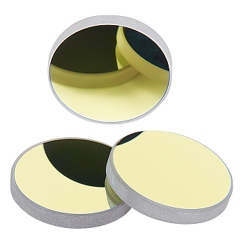 WADORN 3Pcs K9 Glass Reflective Lens, Laser Mirror Lens, for Laser Engraving Cutting Machine, Flat Round, Yellow, 2x0.3cm