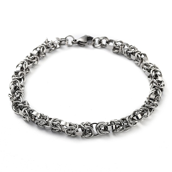 304 Stainless Steel Rope Chain Bracelet, Stainless Steel Color, 8-7/8 inch(22.5cm)