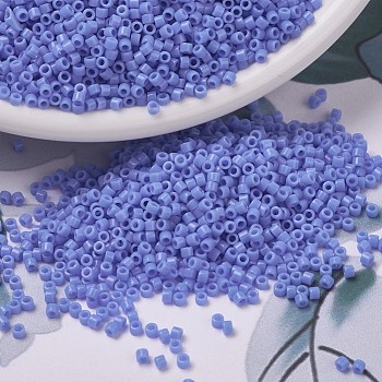 MIYUKI Delica Beads Small, Cylinder, Japanese Seed Beads, 15/0, (DBS0730) Opaque Periwinkle, 1.1x1.3mm, Hole: 0.7mm, about 3500pcs/10g
