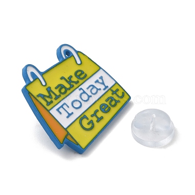 Emaille-Pins mit inspirierendem Wort „Make Today Great“ und Kalender(JEWB-G032-02D)-3