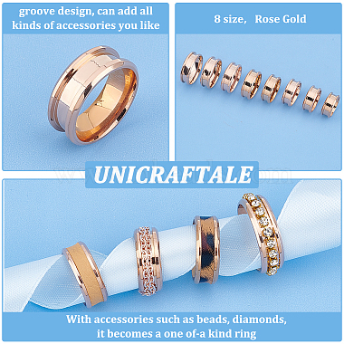 unicraftale 16шт. 8 стиль 201 кольцо на палец из нержавеющей стали с рифлением(RJEW-UN0001-28)-5