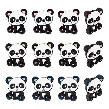 Mixed Color Panda Silicone Beads