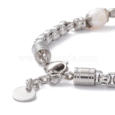 Bracelet en perles rondes mixtes pierres précieuses et perles naturelles pour fille femmes(BJEW-F418-07)-3