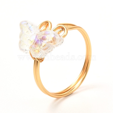 Clear AB Glass Finger Rings