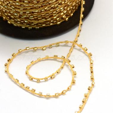 Cordons de perles de bugle transparents doublés d'argent(OCOR-R041-B01)-2
