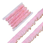 10M Organza Ribbon, Pleated/Double Ruffle Ribbon, Pink, 19~23mm, 10m/set(ORIB-CY0001-01B)