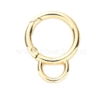 Zinc Alloy Spring Gate Rings, Ring, Golden, 32.7x23.8x4mm, Hole: 9.5mm(PW-WGAB939-02)
