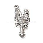 304 Stainless Steel Pendants, Lobster Charms, Stainless Steel Color, 25x11x2.5mm, Hole: 1.6mm(STAS-K322-27P)