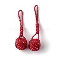 Polyester Ball Pendant Decoration, Red, 110x28x27mm(HJEW-XCP0001-03)